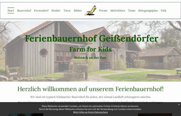 Vorschau von www.farmforkids.de, Ferienbauernhof Geißendörfer