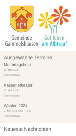 Vorschau der mobilen Webseite www.gammelshausen.de, Gammelshausen
