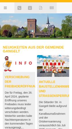 Vorschau der mobilen Webseite www.gangelt.de, Gemeinde Gangelt