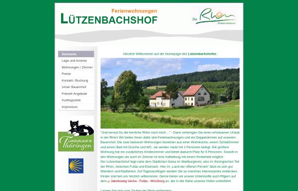 Vorschau von www.luetzenbachshof.de, Ferienwohnungen Lützenbachshof