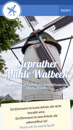 Vorschau der mobilen Webseite muehle-walbeck.de, Steprather Mühle