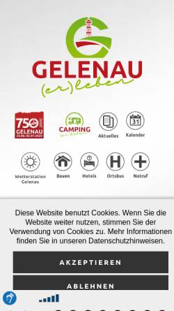 Vorschau der mobilen Webseite gelenau.de, Gemeinde Gelenau