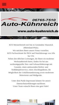 Vorschau der mobilen Webseite www.auto-kuehnreich.de, Auto Kühnreich