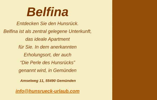 Vorschau von www.hunsrueck-fewo.de, Belfina Ferienwohnung