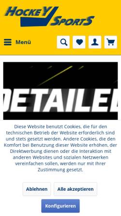 Vorschau der mobilen Webseite www.hockey-sports.de, Hockey-Sports Ott