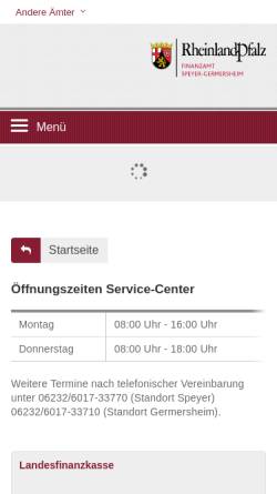 Vorschau der mobilen Webseite finanzamt-speyer-germersheim.fin-rlp.de, Finanzamt Speyer-Germersheim