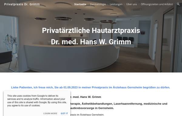 Vorschau von www.hautarzt-dr-grimm.de, Hautarzt Dr. Grimm