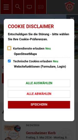 Vorschau der mobilen Webseite www.gernsheim.de, Stadt Gernsheim