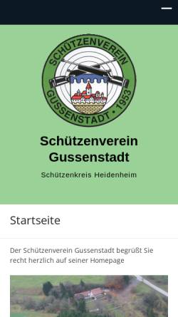 Vorschau der mobilen Webseite www.sv-gussenstadt.de, Schützenverein Gussenstadt 1953 e.V.
