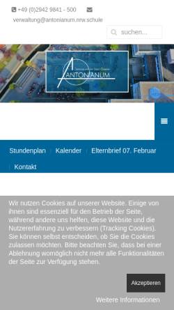 Vorschau der mobilen Webseite www.antonianum.de, Gymnasium Antonianum