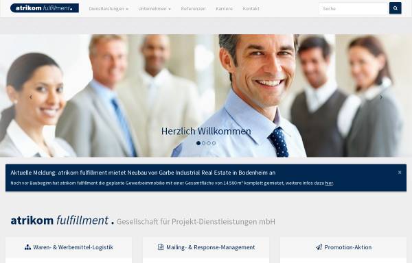 Vorschau von www.atrikom.de, Atrikom fulfillment - Gesellschaft für Projekt-Dienstleistungen mbH