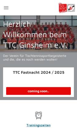 Vorschau der mobilen Webseite www.ttc-ginsheim.de, TTC Ginsheim