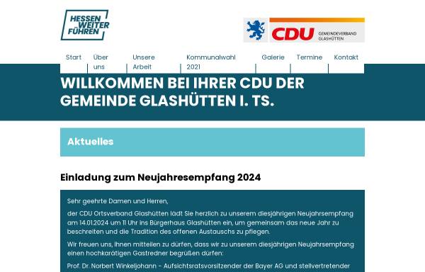 Vorschau von cdu-glashuetten.de, CDU Glashütten