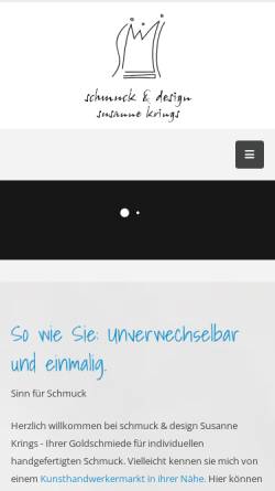 Vorschau der mobilen Webseite www.susanne-krings.de, Schmuck und Design Susanne Krings