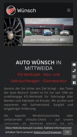 Vorschau der mobilen Webseite www.autowünsch.de, Auto Wünsch