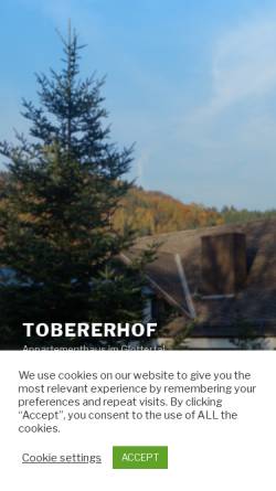 Vorschau der mobilen Webseite www.tobererhof.de, Landhotel Tobererhof