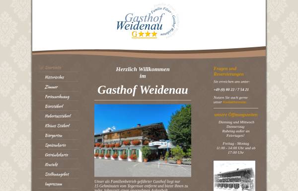 Vorschau von www.gasthof-weidenau.de, Gasthof Weidenau