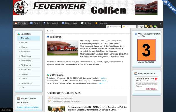 Vorschau von www.feuerwehr-golssen.de, Freiwillige Feuerwehr Golßen
