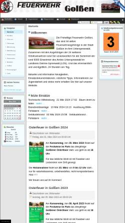 Vorschau der mobilen Webseite www.feuerwehr-golssen.de, Freiwillige Feuerwehr Golßen