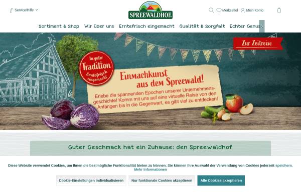 Vorschau von www.spreewaldhof.de, Obst- und Gemüseverarbeitung Spreewaldkonserve Golßen GmbH