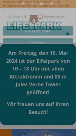 Vorschau der mobilen Webseite www.eifelpark.de, Eifelpark