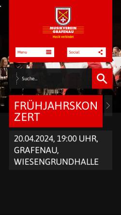 Vorschau der mobilen Webseite www.musikverein-grafenau.de, Musikverein Grafenau e.V.