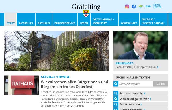 Vorschau von www.graefelfing.de, Gemeinde Gräfelfing