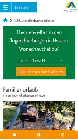 Vorschau der mobilen Webseite www.djh-hessen.de, Jugendherberge Grävenwiesbach