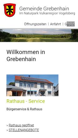 Vorschau der mobilen Webseite www.grebenhain.de, Grebenhain