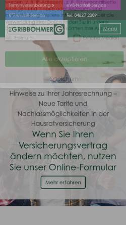 Vorschau der mobilen Webseite gribbohmer.de, Gribbohmer Medardus-Gilde VVaG