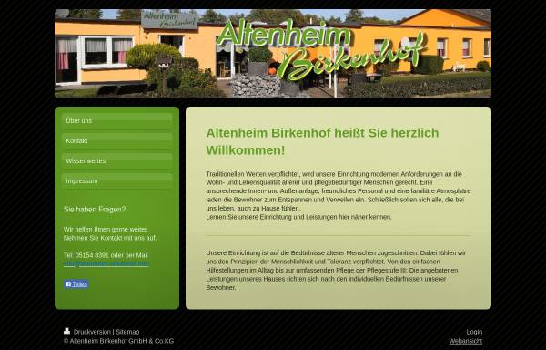 Vorschau von www.altenheim-birkenhof.info, APH Birkenhof GmbH