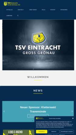 Vorschau der mobilen Webseite www.tsv-eintracht.de, TSV Eintracht Groß Grönau e.V.