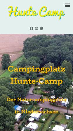 Vorschau der mobilen Webseite www.hunte-camp.de, Campingplatz Hunte-Camp