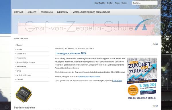 Vorschau von www.graf-von-zeppelin-schule.de, Graf-von-Zeppelin-Schule
