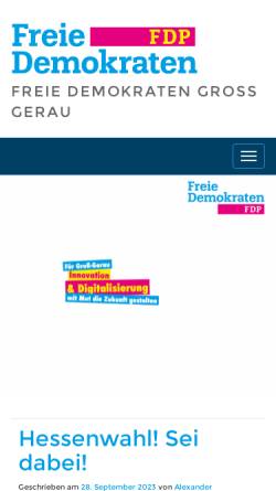 Vorschau der mobilen Webseite fdp-gross-gerau.de, FDP Gross-Gerau / Büttelborn