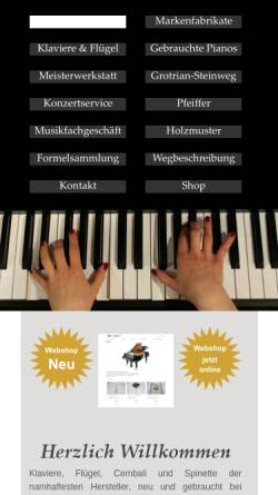 Vorschau der mobilen Webseite www.klavier-vornehm.de, Klaviere und Flügel Vornehm