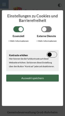 Vorschau der mobilen Webseite www.gross-rohrheim.de, Groß-Rohrheim