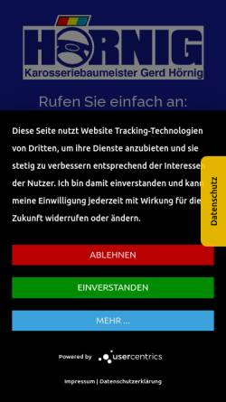 Vorschau der mobilen Webseite www.blechdoktor.de, Hörnig Karosseriebaumeister - Blechdoktor
