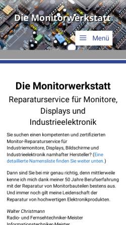 Vorschau der mobilen Webseite www.saar-monitor.de, Christmann Industriemonitor-Reparaturservice