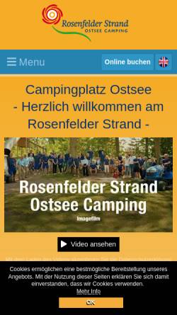 Vorschau der mobilen Webseite www.rosenfelder-strand.de, Campingplatz Rosenfelder-Strand