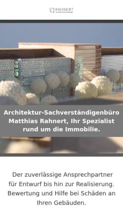 Vorschau der mobilen Webseite www.rahnert-architekten.de, Architektur-Sachverständigenbüro Matthias Rahnert