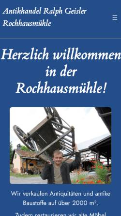 Vorschau der mobilen Webseite antiquitaeten-erzgebirge.de, Antikhandel Ralph Geisler Rochhausmühle