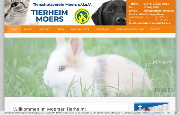 Vorschau von www.tierheim-moers.de, Tierheim Moers