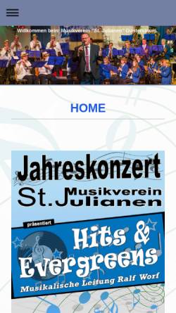 Vorschau der mobilen Webseite musikverein-guntersblum.de, Musikverein “St. Julianen” Guntersblum