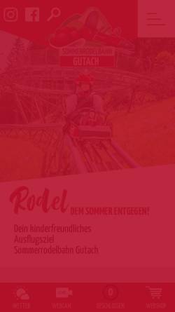 Vorschau der mobilen Webseite www.sommerrodelbahn-gutach.de, Sommerrodelbahn Gutach
