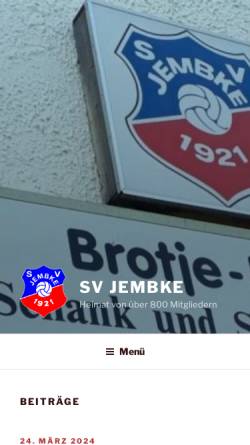 Vorschau der mobilen Webseite www.svjembke.de, SV Jembke von 1921 e.V.
