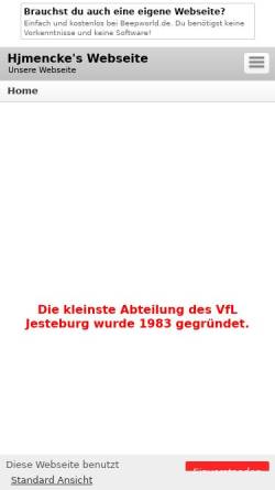 Vorschau der mobilen Webseite hjmencke.beepworld.de, Schachabteilung VfL Jesteburg