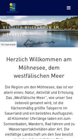 Vorschau der mobilen Webseite www.moehnesee.de, Gemeinde Möhnesee
