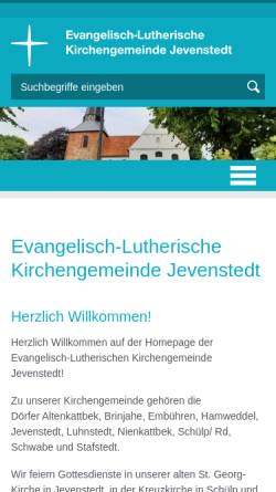 Vorschau der mobilen Webseite www.kirche-jevenstedt.de, Kirchengemeinde Jevenstedt