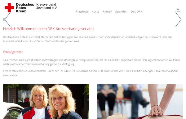 Vorschau von www.drk-jeverland.de, Deutsches Rotes Kreuz - Kreisverband Jeverland - Bereitschaft Jever